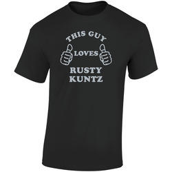 This Guy Loves Rusty Kuntz Chicago Baseball Sports Retro Graphic Unisex Cotton Black T Shirt
