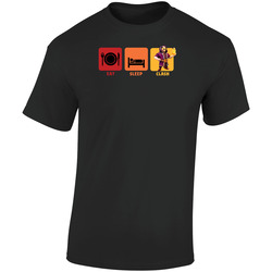 Clash of CLans, Clash of CLans Shirt, COC Eat Sleep Clash, COC Wizard Shirt, COC SHirt, Birthday Gift Retro Graphic Unisex Cotton Black T Shirt