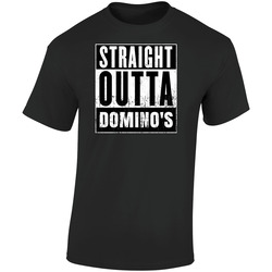 Straight Outta Domino's Pizza Movie And Fast Food Parody Retro Graphic Unisex Cotton Black T Shirt