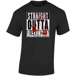 Straight Outta Alexandria Twd Tv Movie Zombie Parody Retro Graphic Unisex Cotton Black T Shirt