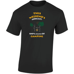Camping - This Girl Loves Camping With Her Husband Retro Graphic Unisex Cotton Black T Shirt