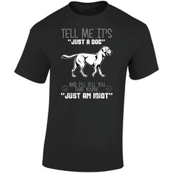Tell Me Its Just A Dog Idiot Labrador Retriever Retro Graphic Unisex Cotton Black T Shirt