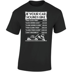 Car Sounds Funny Tow Truck Repair Price Retro Graphic Unisex Cotton Black T Shirt