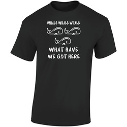 Funny Whale Retro Graphic Unisex Cotton Black T Shirt