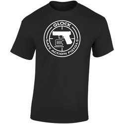 Glok 2 Hitam Retro Graphic Unisex Cotton Black T Shirt
