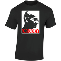 Disobey Mahatma Gandhi Retro Graphic Unisex Cotton Black T Shirt