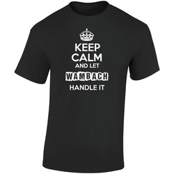 Keep Calm And Let Wambach Handle It Retro Graphic Unisex Cotton Black T Shirt