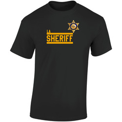 Los Angeles Sheriff Standard Black Retro Graphic Unisex Cotton Black T Shirt