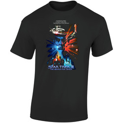 William Shatner Leonard Nimoy Kirk Star Trek 3 The Search For Spock Retro Graphic Unisex Cotton Black T Shirt