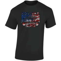 Only On A Jeep American Flag Retro Graphic Unisex Cotton Black T Shirt