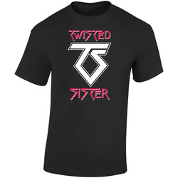 Twisted Sister Old School Rock Band Logo Retro Graphic Unisex Cotton Black T Shirt