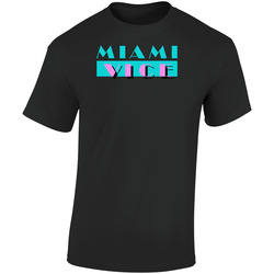 Miami Retro Graphic Unisex Cotton Black T Shirt