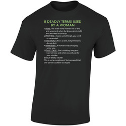 Deadly Terms Used By A Woman Retro Graphic Unisex Cotton Black T Shirt