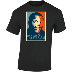Yes We Cam Black Retro Graphic Unisex Cotton Black T Shirt