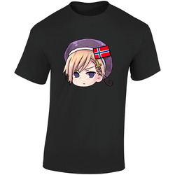 Hetalia C05 Retro Graphic Unisex Cotton Black T Shirt