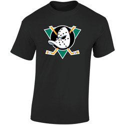 Mighty Ducks Of Anaheim Movie Nhl Hockey League Standard Adult Black Retro Graphic Unisex Cotton Black T Shirt