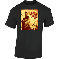 Prabhupada Chakra Alt Retro Graphic Unisex Cotton Black T Shirt