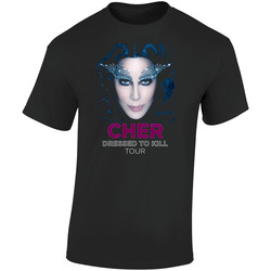 Cher-b200tg Retro Graphic Unisex Cotton Black T Shirt