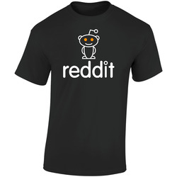 Reddit Alien Black Retro Graphic Unisex Cotton Black T Shirt