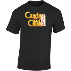 New Candy Crush Saga Black Retro Graphic Unisex Cotton Black T Shirt