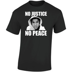 Trayvon Martin No Justice No Peace Retro Graphic Unisex Cotton Black T Shirt