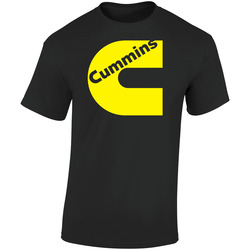 Cummins Yellow Logo Black Retro Graphic Unisex Cotton Black T Shirt