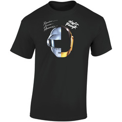 Daft Punk Random Retro Graphic Unisex Cotton Black T Shirt