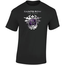 Saints Row The Third Adventure Video Game Logo Black Retro Graphic Unisex Cotton Black T Shirt
