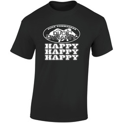 Duck Dynasty Duck Commander Happy Happy Happy Tv Show Black Retro Graphic Unisex Cotton Black T Shirt