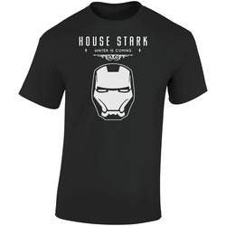 A Game Of Thrones House Tony Stark Retro Graphic Unisex Cotton Black T Shirt