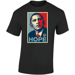 Barak Obama Hope Retro Graphic Unisex Cotton Black T Shirt