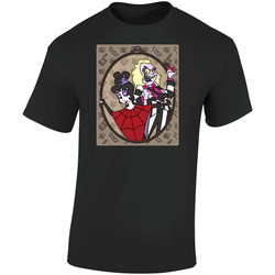 Beetlejuice And Lydia Cartoon Retro Graphic Unisex Cotton Black T Shirt