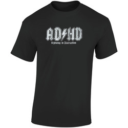 Adhd Highway To Distraction Retro Graphic Unisex Cotton Black T Shirt