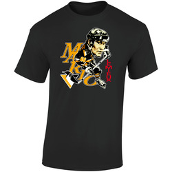 Mario Lemieux Retro Hockey Caricature Retro Graphic Unisex Cotton Black T Shirt