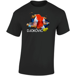 Novak Djokovic Tennis Sports Retro Graphic Unisex Cotton Black T Shirt