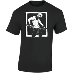 Kakashi Naruto Japanese Anime Retro Graphic Unisex Cotton Black T Shirt
