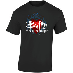 Buffy The Vampire Slayer Heart Retro Graphic Unisex Cotton Black T Shirt