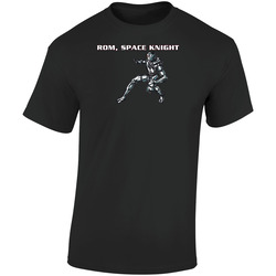 Rom  Space Knight Comic Retro Retro Graphic Unisex Cotton Black T Shirt