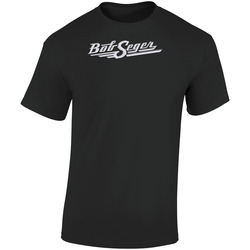Bob Seger Rock N Roll Guitarist Logo Retro Graphic Unisex Cotton Black T Shirt