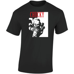 Childs Play Chucky The Doll Retro Graphic Unisex Cotton Black T Shirt