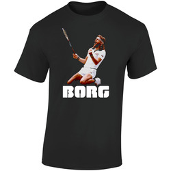 Bjorn Borg Tennis Retro Graphic Unisex Cotton Black T Shirt