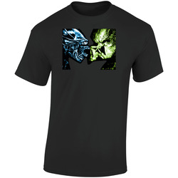 Alien Vs Predator Retro Graphic Unisex Cotton Black T Shirt