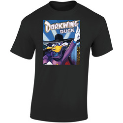 Darkwing Duck Cartoon Hero Ducktales Retro Graphic Unisex Cotton Black T Shirt