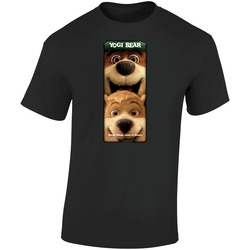 Yogi Bear Boo Boo Movie  Cartoon Retro Graphic Unisex Cotton Black T Shirt
