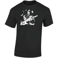 Stevie Ray Vaughan Music Rock Guitarist Retro Graphic Unisex Cotton Black T Shirt