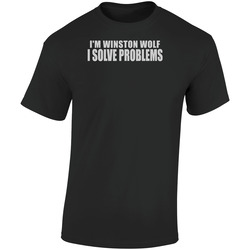 Winston Wolf I Solve Problems Retro Graphic Unisex Cotton Black T Shirt
