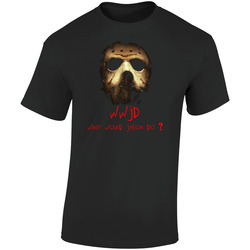 Wwjd What Would Jason Do? Voorhees Horror Movie Retro Graphic Unisex Cotton Black T Shirt