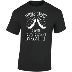 This Guy Can Party Cool Fun Wild Frat Club Retro Graphic Unisex Cotton Black T Shirt