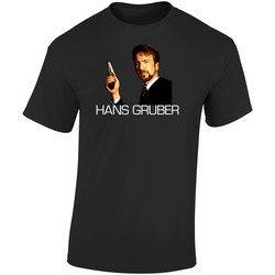 Hans Gruber Die Hard Retro Graphic Unisex Cotton Black T Shirt