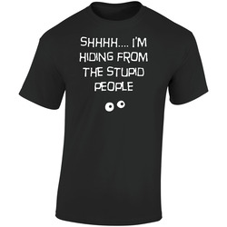 I See Stupid People Retro Graphic Unisex Cotton Black T Shirt